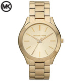 Michael Kors Slim Runway Gold Dial Gold Stainless Steel Strap Watch for Women - MK3179 Authentic Buy Shop Now