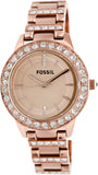 Fossil Jesse Crystal Rose Gold Dial Rose Gold Steel Strap Watch for Women - ES3020 Authentic Buy Shop Now