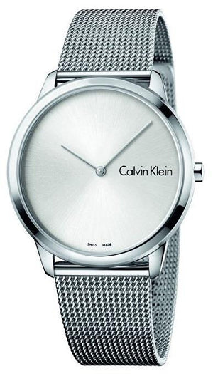 Calvin Klein Minimal SIlver Dial Silver Mesh Bracelet Watch for Women - K3M221Y6 Authentic Buy Shop Now