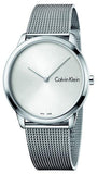 Calvin Klein Minimal SIlver Dial Silver Mesh Bracelet Watch for Women - K3M221Y6 Authentic Buy Shop Now