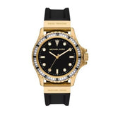 Michael Kors Everest Three-Hand Crystals Black Dial Black Rubber Strap Watch for Women - MK7440 Authentic Buy Shop Now