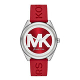 Michael Kors Janelle Three Hand Red Dial Red Rubber Strap Watch For Women - MK7144 Authentic Buy Shop Now