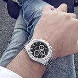 Hugo Boss Ikon Black Dial Silver Steel Strap Watch for Men - 1512965 Authentic Buy Shop Now