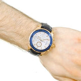 Guess Pinnacle Chronograph White Dial Blue Leather Strap Watch For Men - W0673G6 Authentic Buy Shop Now