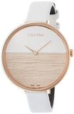 Calvin Klein Rise White Dial White Leather Strap Watch for Women - K7A236LH Authentic Buy Shop Now