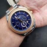 Fossil Machine Blue Dial Two Tone Steel Strap Watch for Men - FS5037 Authentic Buy Shop Now