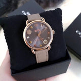 Coach Delancey Grey Dial Grey Leather Strap Watch For Women - 14502797 Authentic Buy Shop Now