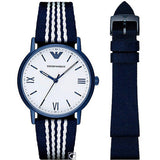 Emporio Armani Kappa Dress White Dial Two Tone NATO Strap Watch For Men - AR80005 Authentic Buy Shop Now