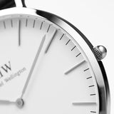 Daniel Wellington Classic Cornwall White Dial Black Nylon Strap Watch For Men - DW00100258 Authentic Buy Shop Now