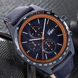 Lacoste Apext Blue Dial Blue Leather Strap Watch for Men - 2011297 Authentic Buy Shop Now