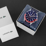 Lacoste Tiebreaker Chronograph Blue Dial Blue Silicon Strap Watch for Men - 2011154 Authentic Buy Shop Now