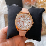 Coach Boyfriend Mother of Pearl White Dial Pink Leather Strap Watch for Women - 14503151 Authentic Buy Shop Now