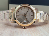 Burberry The City Gold Dial Gold Steel Strap Watch for Men - BU9038 Authentic Buy Shop Now