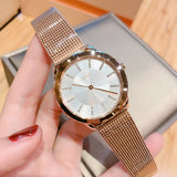 Calvin Klein Minimal White Dial Rose Gold Mesh Bracelet Watch for Women - K3M22Y2X Authentic Buy Shop Now