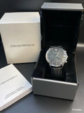 Emporio Armani Renato Chronograph Black Dial Black Leather Strap Watch for Men - AR8034 Authentic Buy Shop Now