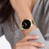 Movado Museum Classic Diamonds Black Dial Two Tone Steel Strap Watch for Men - 0607202 Authentic Buy Shop Now