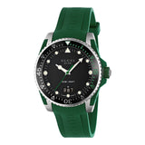 Gucci Dive Black Dial Green Rubber Strap Watch For Men - YA136310 Authentic Buy Shop Now