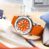 Breitling Superocean Automatic 36 Orange Dial Orange Rubber Strap Watch for Men - A17377211O1S1 Authentic Buy Shop Now