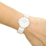 Daniel Wellington Classic Petite Dover White Dial White Nylon Strap Watch For Women - DW00100311 Authentic Buy Shop Now