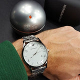 Emporio Armani Classic Silver Dial Silver Steel Strap Watch For Men - AR1867 Authentic Buy Shop Now