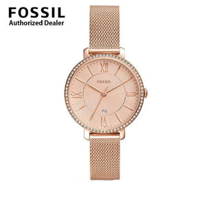 Fossil Jacqueline Quartz Rose Gold Dial Rose Gold Mesh Strap Watch for Women - ES4628 Authentic Buy Shop Now