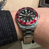 Tag Heuer Aquaracer Black Dial Silver Steel Strap Watch for Men - WAY101B.BA0746 Authentic Buy Shop Now