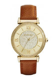 Michael Kors Catlin Champagne Dial Brown Leather Strap Watch for Women - MK2375 Authentic Buy Shop Now