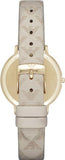 Emporio Armani Kappa Quartz Silver Dial Beige Leather Strap Watch For Women - AR11042 Authentic Buy Shop Now