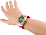 Guess Limelight Quartz Multicolor Dial Red Leather Strap Watch For Women - W0775L4 Authentic Buy Shop Now