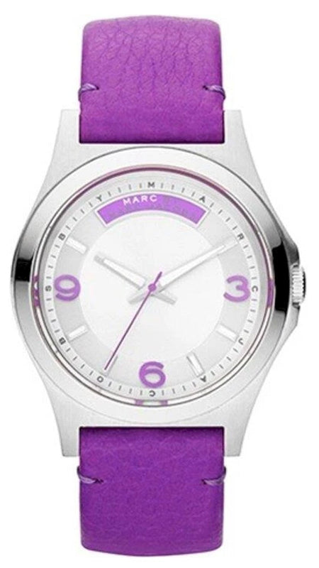 Marc Jacobs Baby Dave Silver Dial Purple Leather Strap Watch for Women - MBM1262 Authentic Buy Shop Now