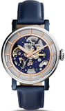 Fossil Boyfriend Skeleton Blue Dial Blue Leather Strap Watch for Women - ME3136 Authentic Buy Shop Now
