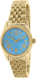 Michael Kors Lexington Quartz Blue Dial Gold Steel Strap Watch For Women - MK3271 Authentic Buy Shop Now