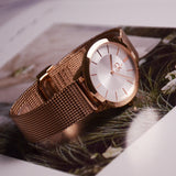 Calvin Klein Minimal White Dial Rose Gold Mesh Bracelet Watch for Women - K3M22626 Authentic Buy Shop Now
