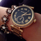 Michael Kors Skylar Black Dial Gold Steel Strap Watch for Women - MK5989 Authentic Buy Shop Now