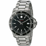 Movado Series 800 Black Dial Silver Steel Strap Watch For Men - 2600135 Authentic Buy Shop Now