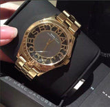 Marc Jacobs Henry Transparent Gold Dial Gold Steel Strap Watch for Women - MBM3206 Authentic Buy Shop Now