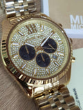 Michael Kors Lexington Crystals Gold Dial Gold Steel Strap Watch for Men - MK8494 Authentic Buy Shop Now