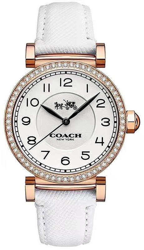 Coach Madison White Dial White Leather Strap Watch for Women - 14502401 Authentic Buy Shop Now