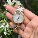 Movado Museum Classic Diamonds Mother of Pearl Dial Two Tone Steel Strap Watch For Women - 0606613 Authentic Buy Shop Now