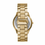 Michael Kors Slim Runway Black Dial Gold Steel Strap Watch for Women - MK3803 Authentic Buy Shop Now