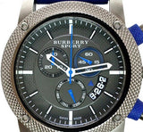 Burberry Sports Chronograph Black Dial Blue Rubber Strap Watch for Men - BU7714 Authentic Buy Shop Now