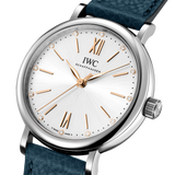 IWC Portofino Automatic Silver Dial Blue Leather Strap Watch for Women - IW357411 Authentic Buy Shop Now