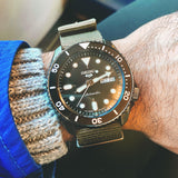 Seiko 5 Sport Automatic Black Dial Green Nylon Strap Watch For Men - SRPD65K4 Authentic Buy Shop Now