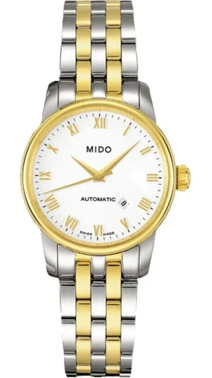 Mido Baroncelli III Automatic White Dial Two Tone Steel Strap Watch For Women - M7600.9.26.1 Authentic Buy Shop Now