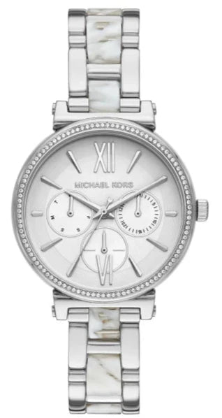 Michael Kors Sofie Analog White Dial Silver Steel Strap Watch For Women - MK4345 Authentic Buy Shop Now