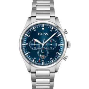 Hugo Boss Pioneer Blue Dial Silver Steel Strap Watch for Men - 1513867 Authentic Buy Shop Now