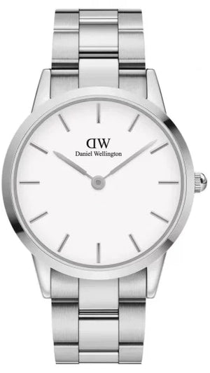 Daniel Wellington Iconic White Dial Silver Steel Strap Watch For Men - DW00100341 Authentic Buy Shop Now