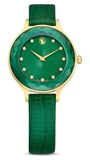 Swarovski Octea Nova Crystals Green Dial Green Leather Strap Watch for Women - 5650005 Authentic Buy Shop Now
