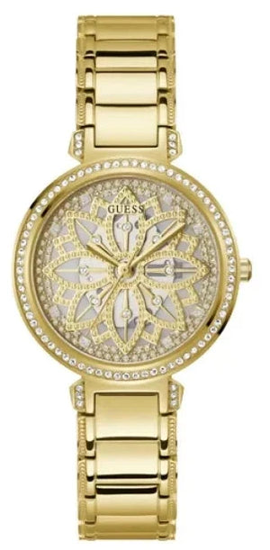 Guess Lily Quartz Gold Dial Gold Steel Strap Watch For Women - GW0528L2 Authentic Buy Shop Now