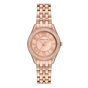 Michael Kors Harlowe Three-Hand Rose Gold Dial Rose Gold Steel Strap Watch for Women - MK4845 Authentic Buy Shop Now